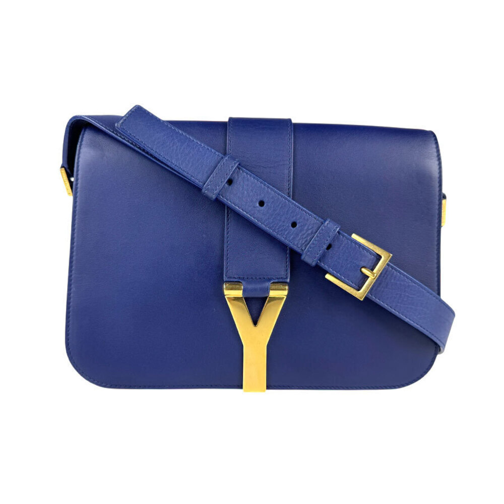 Saint Laurent shoulder bag leather blue gold